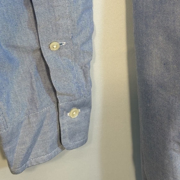 Ralph Lauren Mens 100% Cotton Light Blue Button Down Long Sleeves Shirt 16.5-35 - Picture 6 of 11